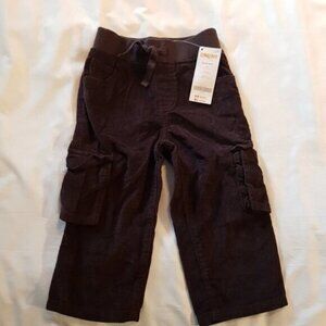 Gymboree boys 18-24 months brown cargo soft waist corduroy pants NWT